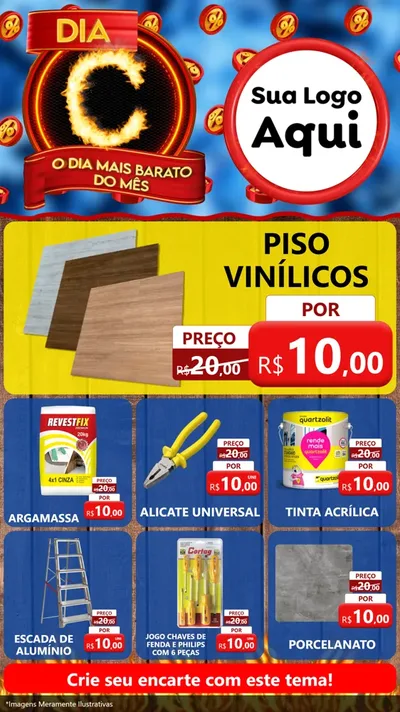 Modelo de Rede Social para Stories com o tema Dia C - O Dia Mais Barato Do Mês para Material para Construção