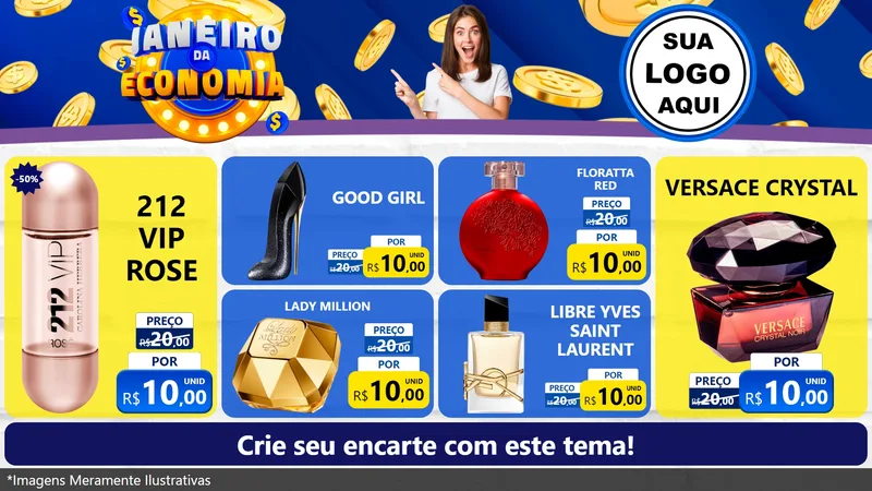Modelo de TV para TV Horizontal com o tema Janeiro da Economia para Perfumes