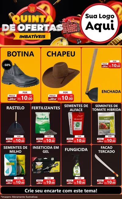 Modelo de Encarte para Encarte Grande com o tema Quinta de Ofertas Imbatíveis para Agropecuária