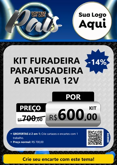 Modelo de Cartaz para Cartaz A4 Vertical com o tema Sorteio Dia Dos Pais para Maquinas e Ferramentas