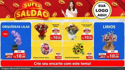 Modelo de TV para TV Horizontal com o tema Super Saldão para Floricultura e jardim