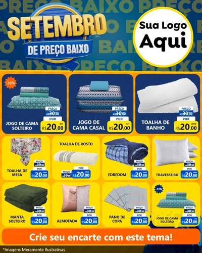 Modelo de Rede Social para Feed Instagram com o tema Setembro De Preço Baixo para Cama, Mesa e Banho