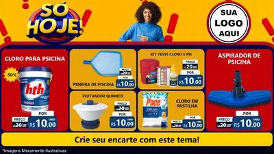 Modelo de TV para TV Horizontal com o tema Só Hoje! para Produtos para Piscina