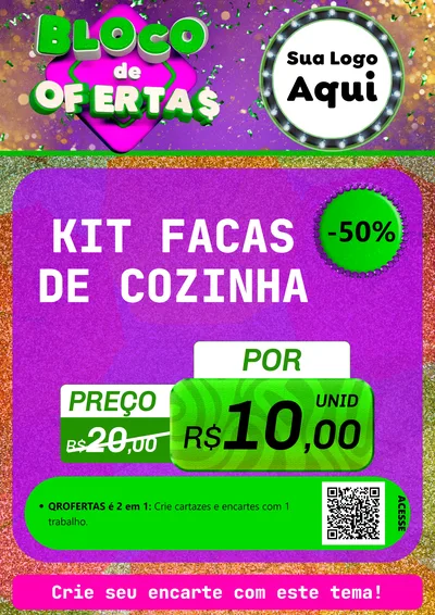 Modelo de Cartaz para Cartaz A4 Vertical com o tema Bloco de Ofertas para Utilidades Domésticas