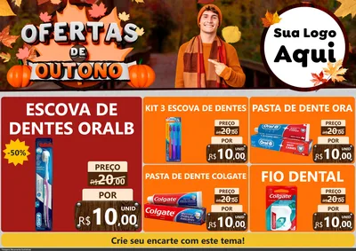 Modelo de Encarte para Encarte A4 Horizontal com o tema Ofertas de Outono para Higiene Pessoal