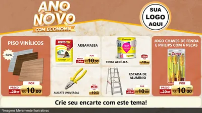 Modelo de TV para TV Horizontal com o tema Ano Novo Com Economia para Material para Construção