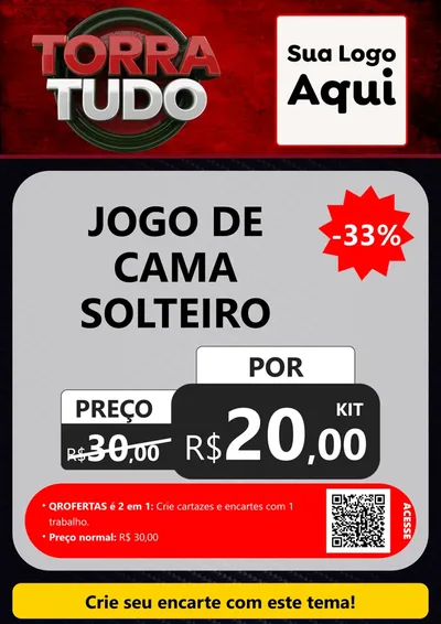 Modelo de Cartaz para Cartaz A4 Vertical com o tema Torra Tudo para Cama, Mesa e Banho