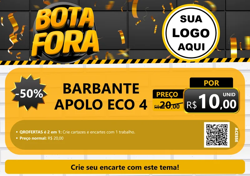 Modelo de Cartaz para Cartaz A4 Horizontal com o tema Bota Fora para Armarinho e Aviamentos