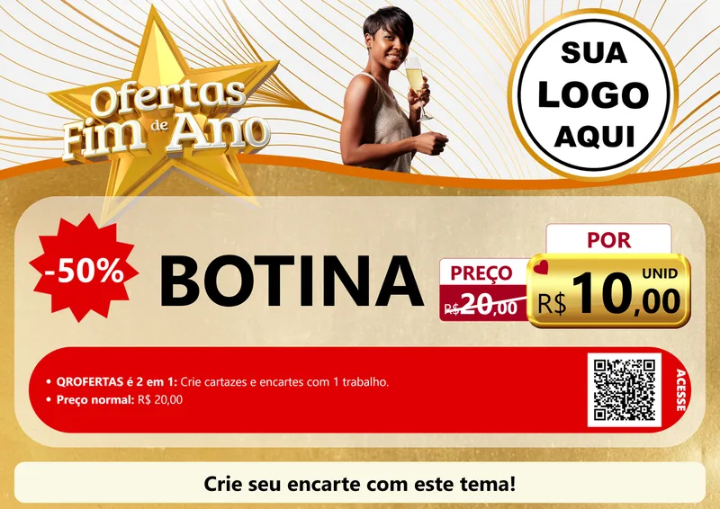 Modelo de Cartaz para Cartaz A4 Horizontal com o tema Ofertas Fim de Ano para Agropecuária