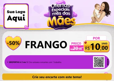 Modelo de Cartaz para Cartaz A4 Horizontal com o tema Ofertas Especiais - Mês das Mães para Assados