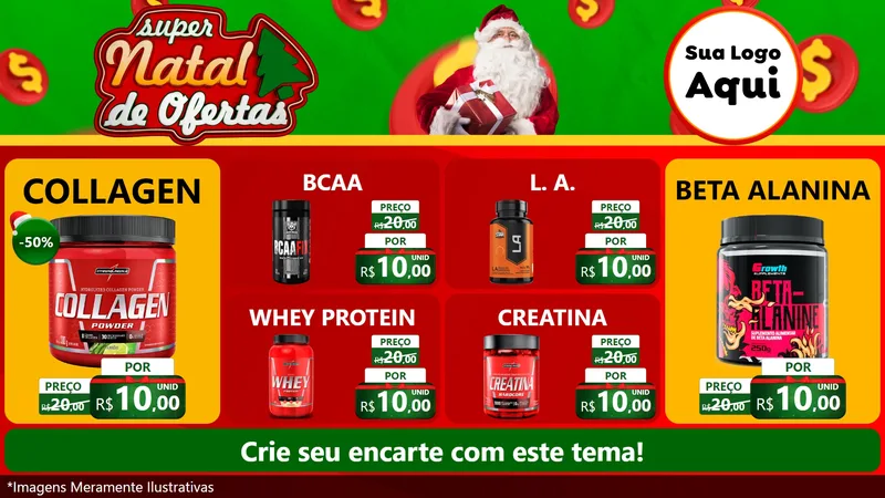 Modelo de TV para TV Horizontal com o tema Super Natal de Ofertas para Suplementos alimentares