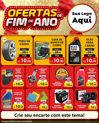 Modelo de Rede Social para Feed Instagram com o tema Ofertas de Fim de Ano para Auto peças