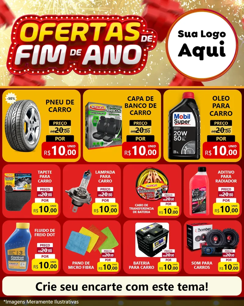 Modelo de Rede Social para Feed Instagram com o tema Ofertas de Fim de Ano para Auto peças