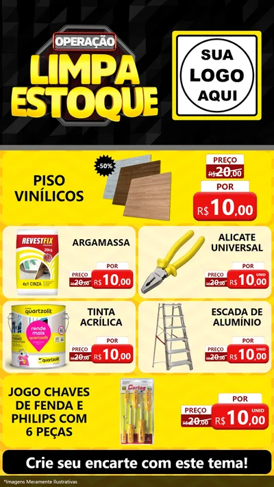 Modelo de TV para TV Vertical com o tema Operação Limpa Estoque para Material para Construção