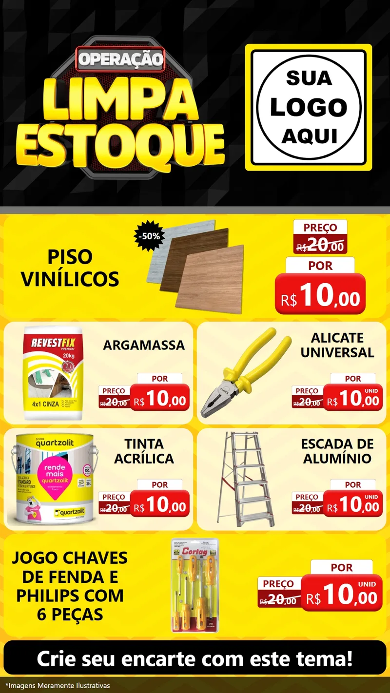 Modelo de TV para TV Vertical com o tema Operação Limpa Estoque para Material para Construção