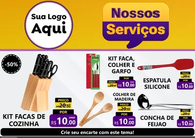 Modelo de Encarte para Encarte A4 Horizontal com o tema Nossos Serviços para Utilidades Domésticas