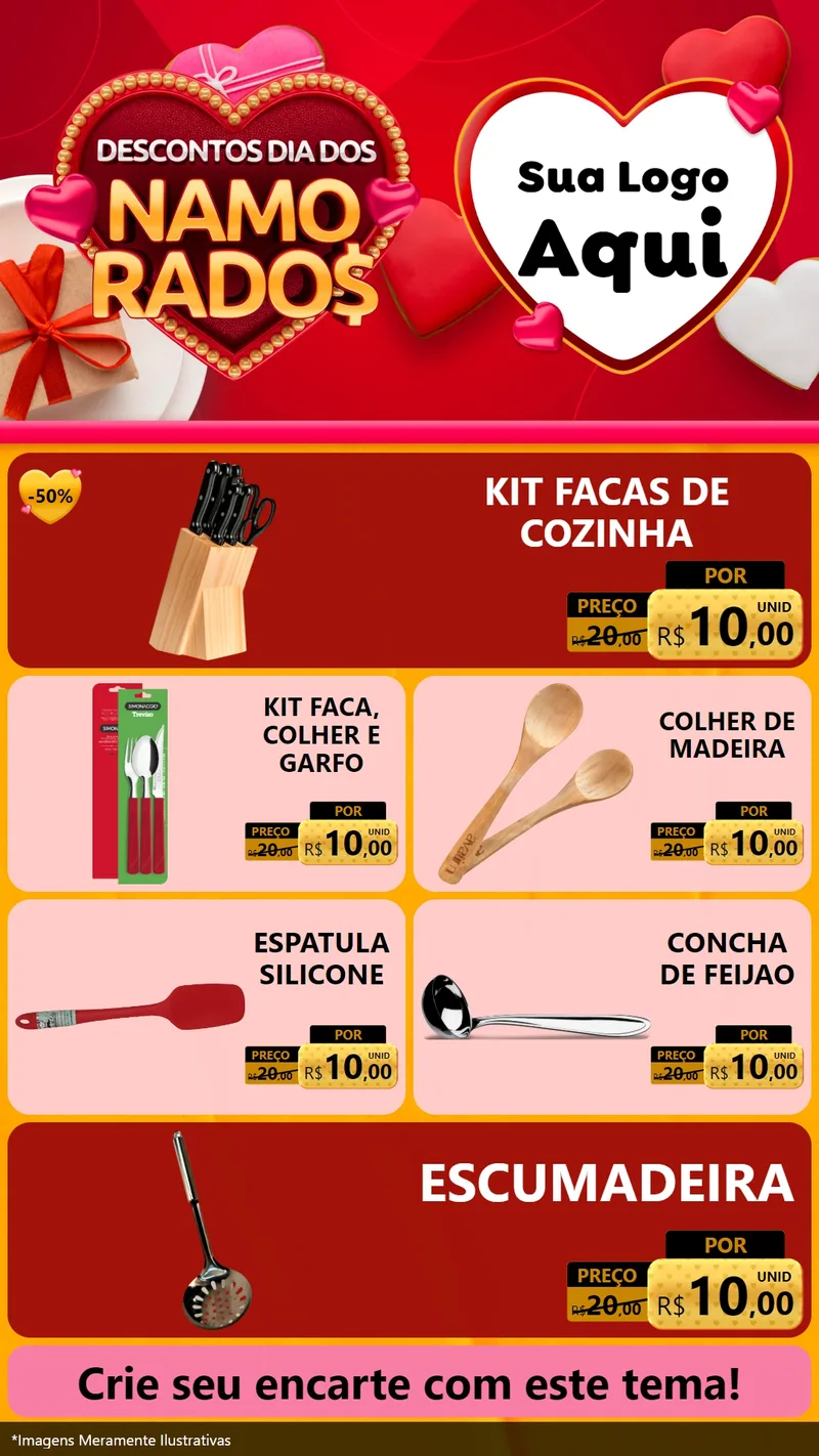 Modelo de TV para TV Vertical com o tema Descontos Dia dos Namorados para Utilidades Domésticas