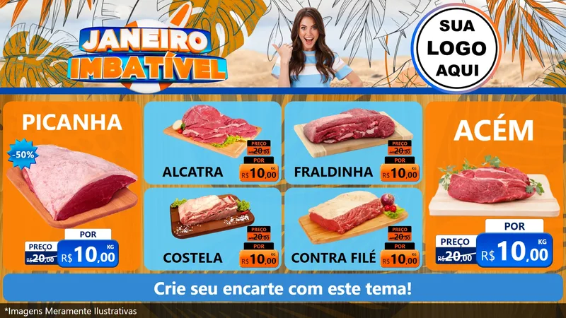 Modelo de TV para TV Horizontal com o tema Janeiro Imbatível para Açougue