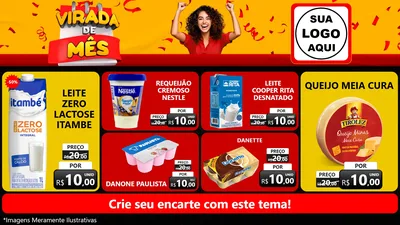 Modelo de TV para TV Horizontal com o tema Virada de Mês para Frios e Laticínios