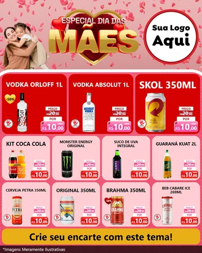 Modelo de Rede Social para Feed Instagram com o tema Especial Dia Das Mães para Distribuidora de bebidas