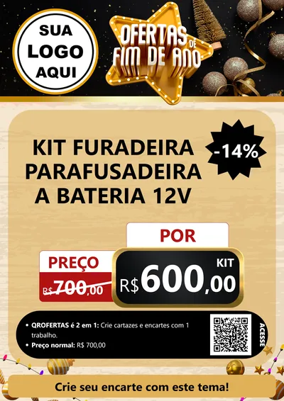 Modelo de Cartaz para Cartaz A4 Vertical com o tema Ofertas de Fim de Ano para Maquinas e Ferramentas