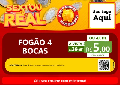 Modelo de Cartaz para Cartaz A4 Horizontal com o tema Sextou do Real para Móveis e Eletro