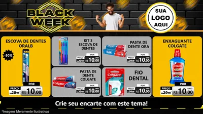 Modelo de TV para TV Horizontal com o tema Black Week para Higiene Pessoal