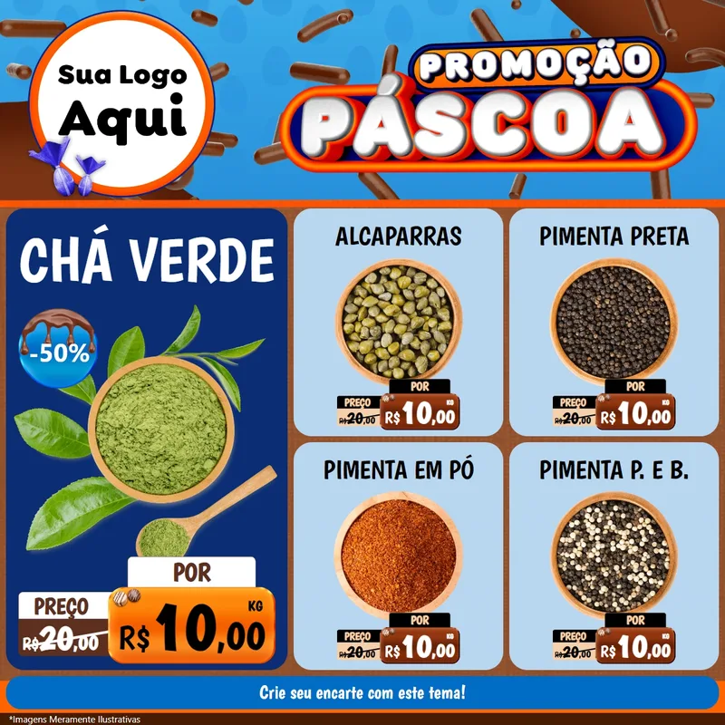 Modelo de Rede Social para Feed Facebook com o tema Promoção Páscoa para Produtos Naturais