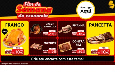 Modelo de TV para TV Horizontal com o tema Fim de Semana da Economia para Assados