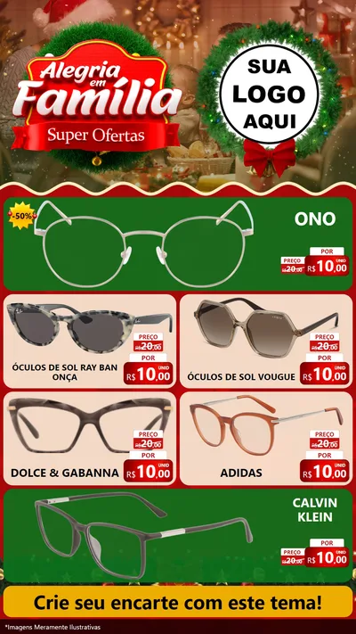Modelo de TV para TV Vertical com o tema Alegria Em Família - Super Ofertas para Óticas