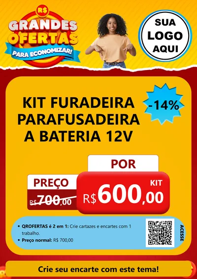 Modelo de Cartaz para Cartaz A4 Vertical com o tema Grandes Ofertas Para Economizar! para Maquinas e Ferramentas