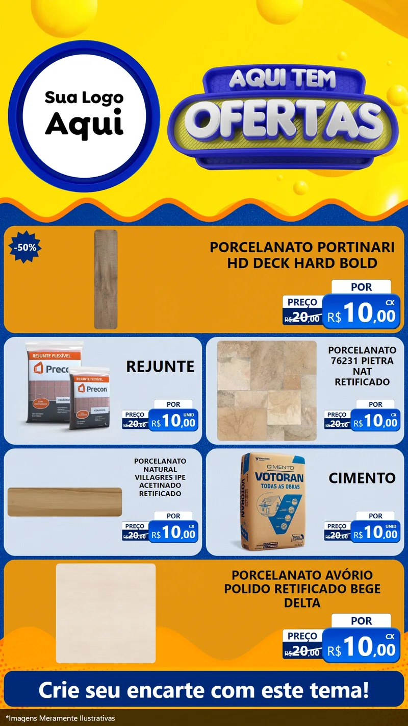 Modelo de TV para TV Vertical com o tema Aqui Tem Ofertas para Pisos e revestimentos