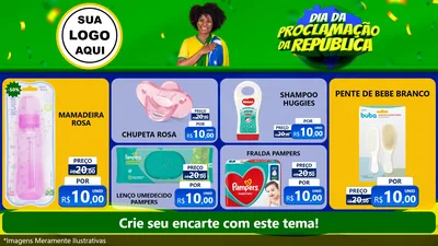 Modelo de TV para TV Horizontal com o tema Dia Da Proclamação Da República para Bebês