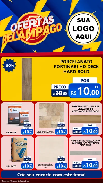 Modelo de Rede Social para Stories com o tema Ofertas Relâmpago para Pisos e revestimentos