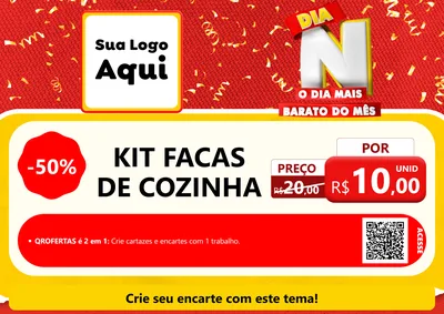 Modelo de Cartaz para Cartaz A4 Horizontal com o tema Dia N o Dia Mais Barato do Mês para Utilidades Domésticas