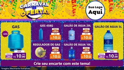 Modelo de TV para TV Horizontal com o tema Carnaval de Ofertas para Água e gás