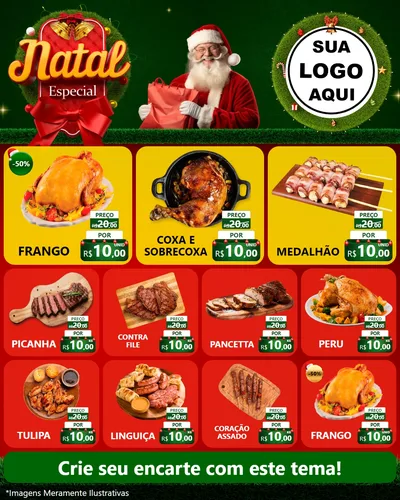 Modelo de Rede Social para Feed Instagram com o tema Natal Especial para Assados