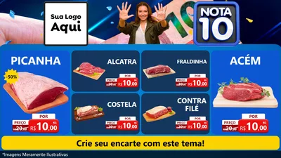 Modelo de TV para TV Horizontal com o tema Nota 10 para Açougue
