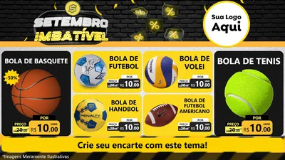 Modelo de TV para TV Horizontal com o tema Setembro Imbatível para Artigos Esportivos