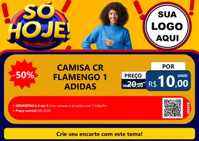Modelo de Cartaz para Cartaz A4 Horizontal com o tema Só Hoje! para Roupas e acessórios