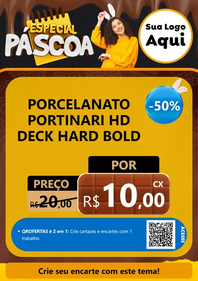 Modelo de Cartaz para Cartaz A4 Vertical com o tema Especial Páscoa para Pisos e revestimentos