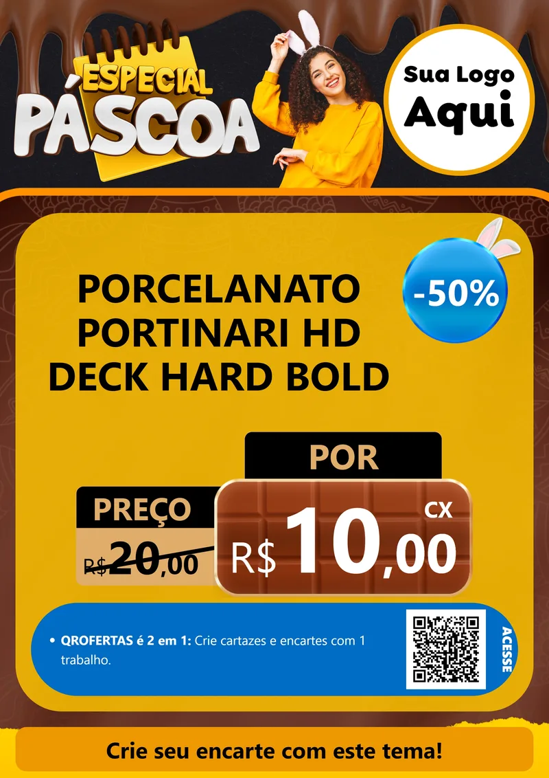 Modelo de Cartaz para Cartaz A4 Vertical com o tema Especial Páscoa para Pisos e revestimentos