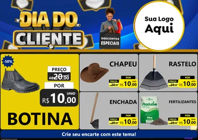 Modelo de Encarte para Encarte A4 Horizontal com o tema Dia Do Cliente para Agropecuária