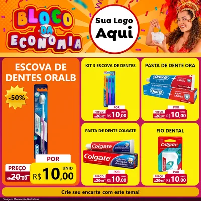 Modelo de Rede Social para Feed Facebook com o tema Bloco da Economia para Higiene Pessoal