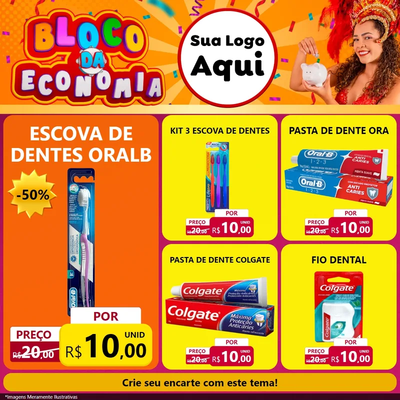 Modelo de Rede Social para Feed Facebook com o tema Bloco da Economia para Higiene Pessoal