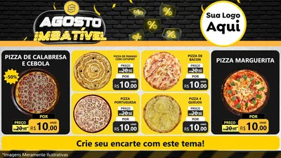 Modelo de TV para TV Horizontal com o tema Agosto Imbatível para Pizzaria