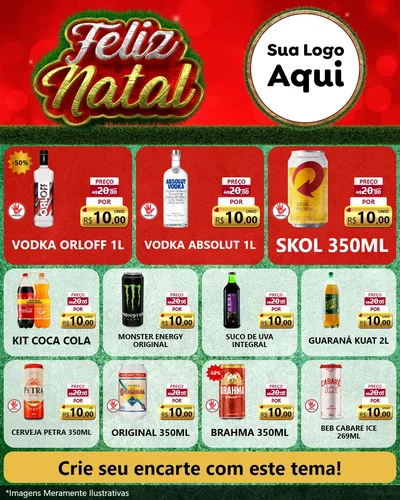 Modelo de Rede Social para Feed Instagram com o tema Feliz Natal para Distribuidora de bebidas
