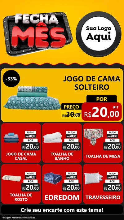 Modelo de Rede Social para Stories com o tema Fecha Mês para Cama, Mesa e Banho