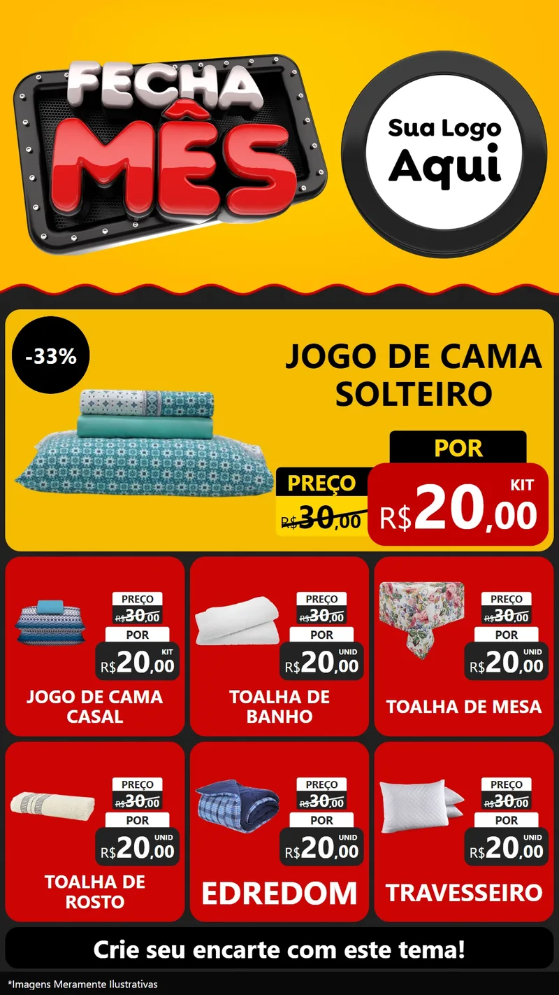 Modelo de Rede Social para Stories com o tema Fecha Mês para Cama, Mesa e Banho