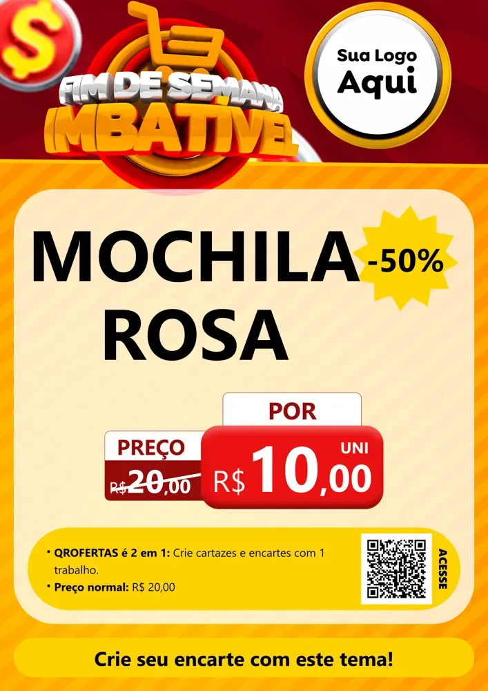 Modelo de Cartaz para Cartaz A4 Vertical com o tema Fim de Semana Imbatível para Papelaria